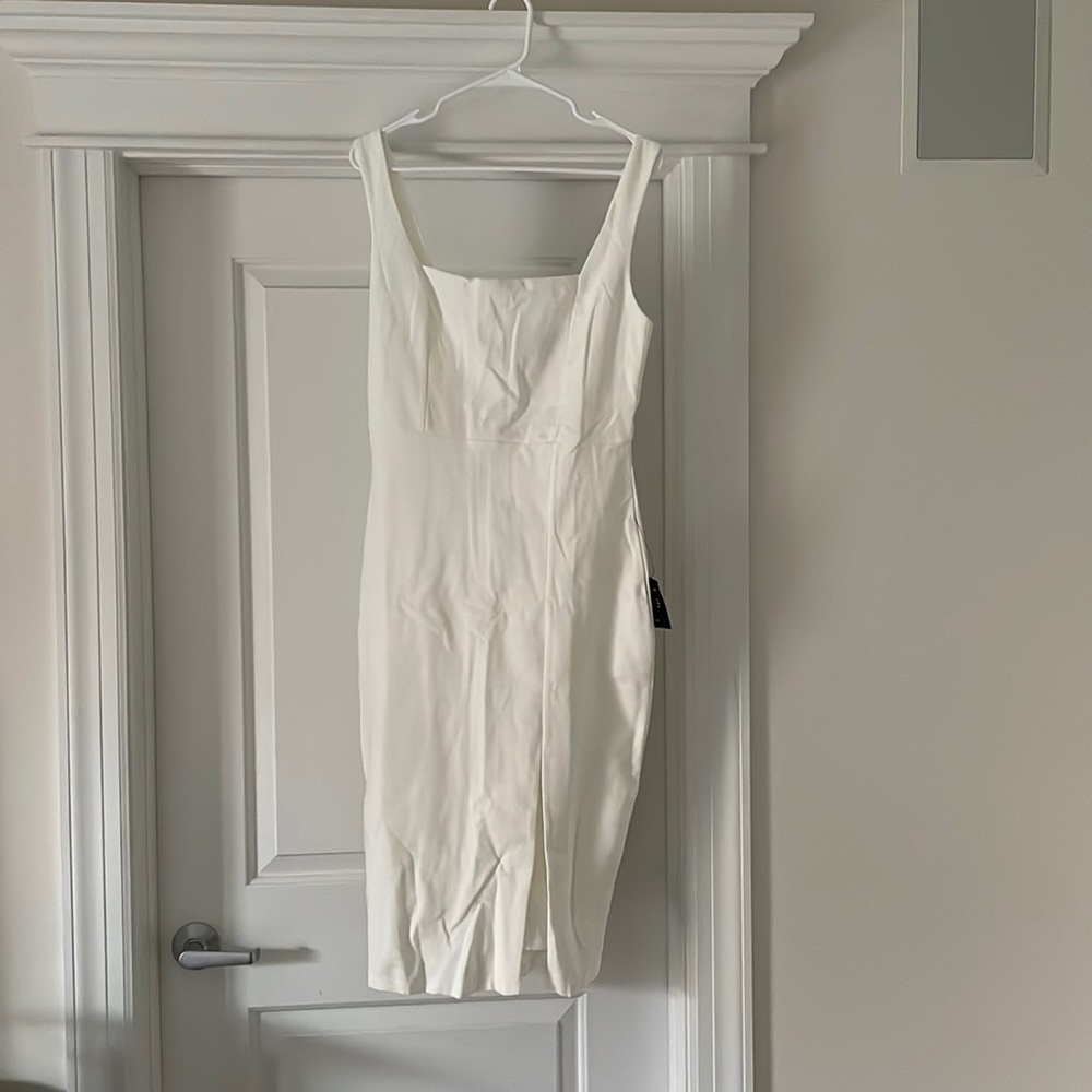 Lulu’s Baby You’re The One White Sleeveless Bodycon Midi Dress